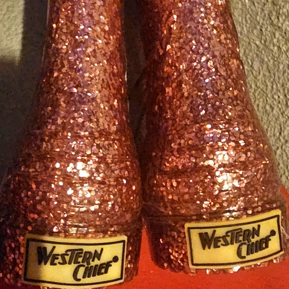 Western Chief Pink Sparkle Waterproof Rain Boots - Picture 3 of 5